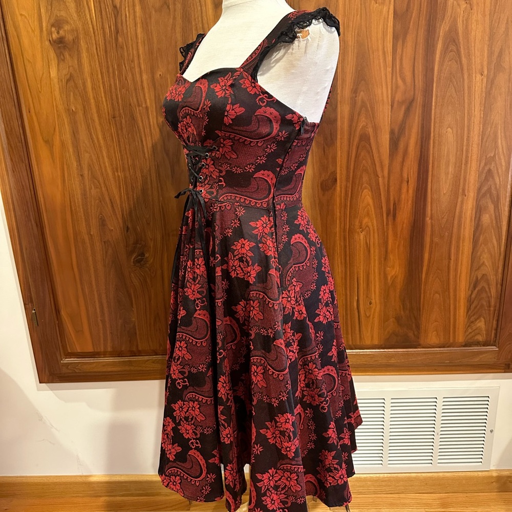 NWOT Hearts & Roses UK Red Black Valentines Day Dress Size S/4 - Picture 5 of 11